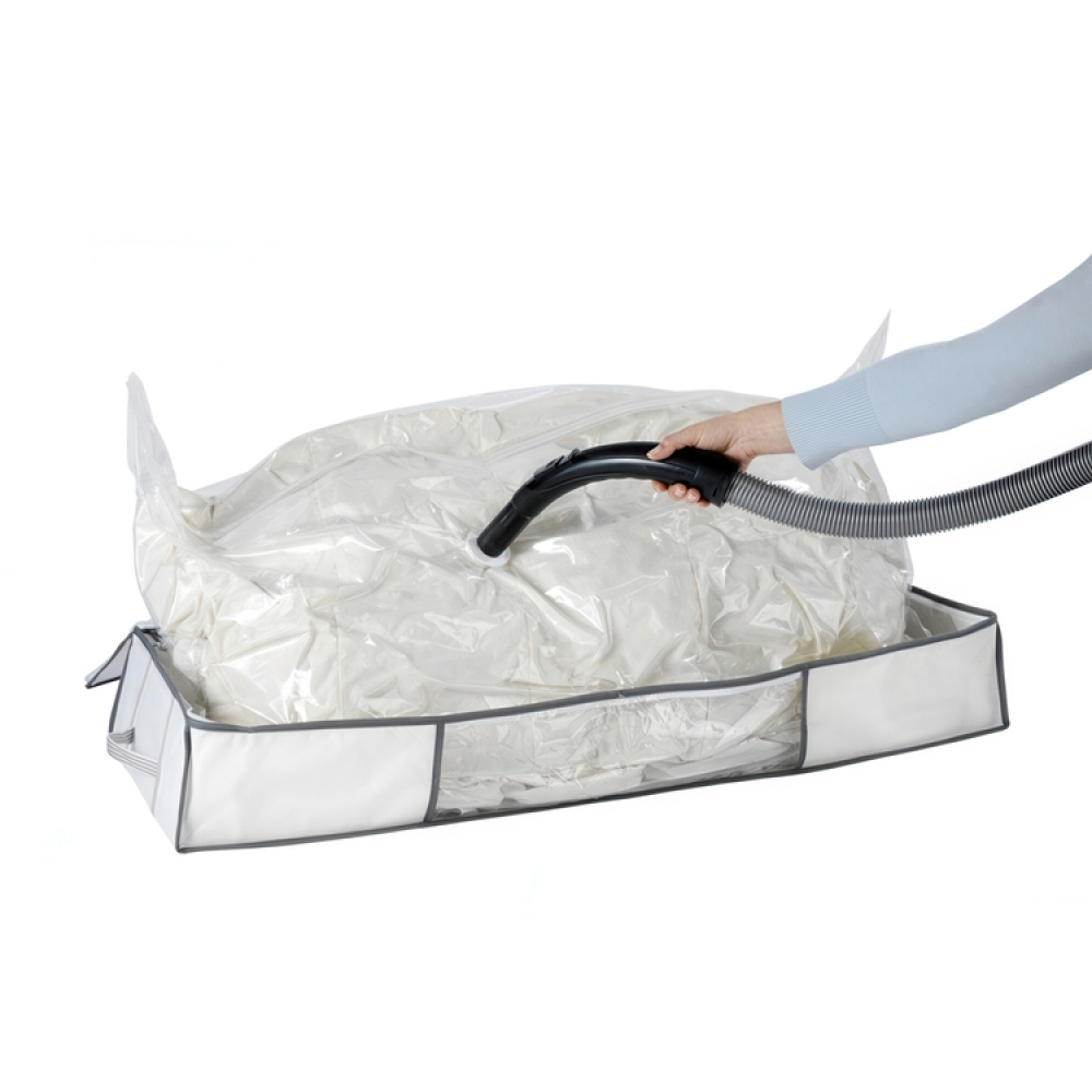 Låda med vakuumpåse, under sängen, SOFT BOX UNDER BED, 105 x 45 x H 15cm, vit i gruppen Förvaring / Garderobsförvaring / Vakuumförvaring / Lådor med vakuumpåsar hos SmartaSaker.se (41829)