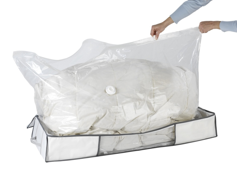 Låda med vakuumpåse, under sängen, SOFT BOX UNDER BED, 105 x 45 x H 15cm, vit i gruppen Förvaring / Garderobsförvaring / Vakuumförvaring / Lådor med vakuumpåsar hos SmartaSaker.se (41829)