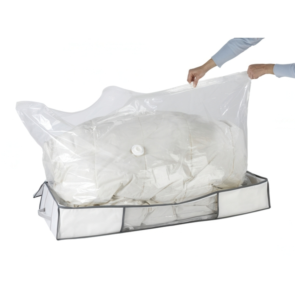 Låda med vakuumpåse, under sängen, SOFT BOX UNDER BED, 105 x 45 x H 15cm, vit i gruppen Förvaring / Garderobsförvaring / Vakuumförvaring / Lådor med vakuumpåsar hos SmartaSaker.se (41829)