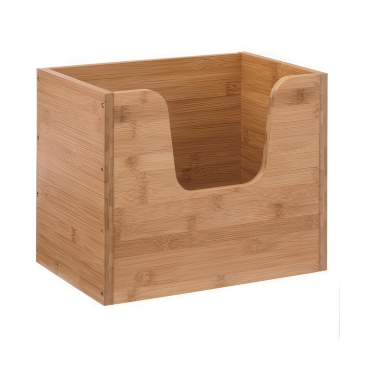 Låda med öppen front, Stapelbar, STACK LARGE BAMBOO BASKET, 31,5 x 21,5 x H 26,5 cm, Natur i gruppen Förvaring / Förvaringslådor hos SmartaSaker.se (41830)