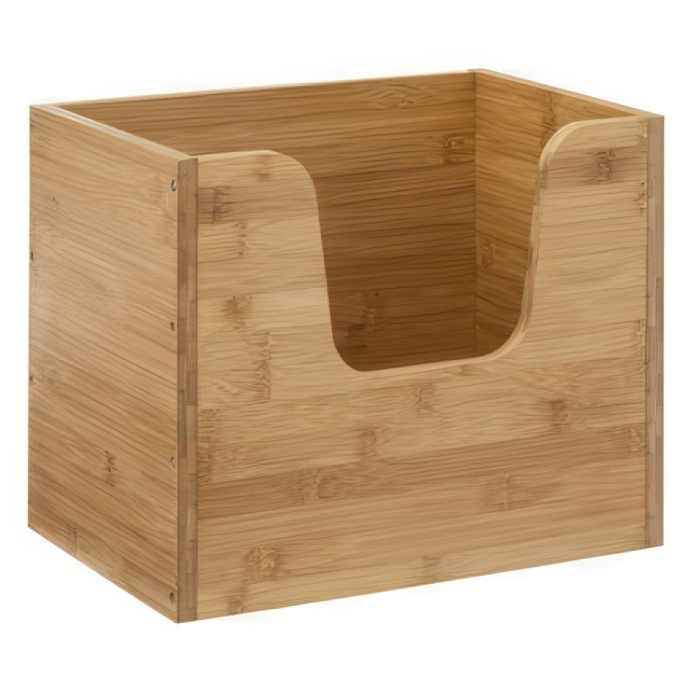 Låda med öppen front, Stapelbar, STACK LARGE BAMBOO BASKET, 31,5 x 21,5 x H 26,5 cm, Natur i gruppen Förvaring / Förvaringslådor hos SmartaSaker.se (41830)
