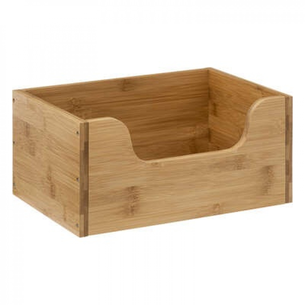 Låda med öppen front, Stapelbar, STACK SMALL BAMBOO BASKET, 31,5 x 21,5 x H 15 cm, Natur i gruppen Förvaring / Köksförvaring / Organisera köksskåp hos SmartaSaker.se (41831)
