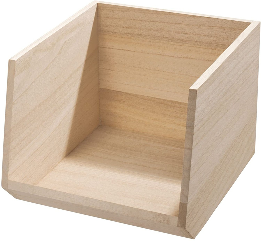 Låda med öppen front, PAULOWNIA ECO WOOD OPEN FRONT, 25,4 x 29,2 x H 21 cm, Natur i gruppen Förvaring / Köksförvaring / Förvaringslådor och burkar hos SmartaSaker.se (41832)