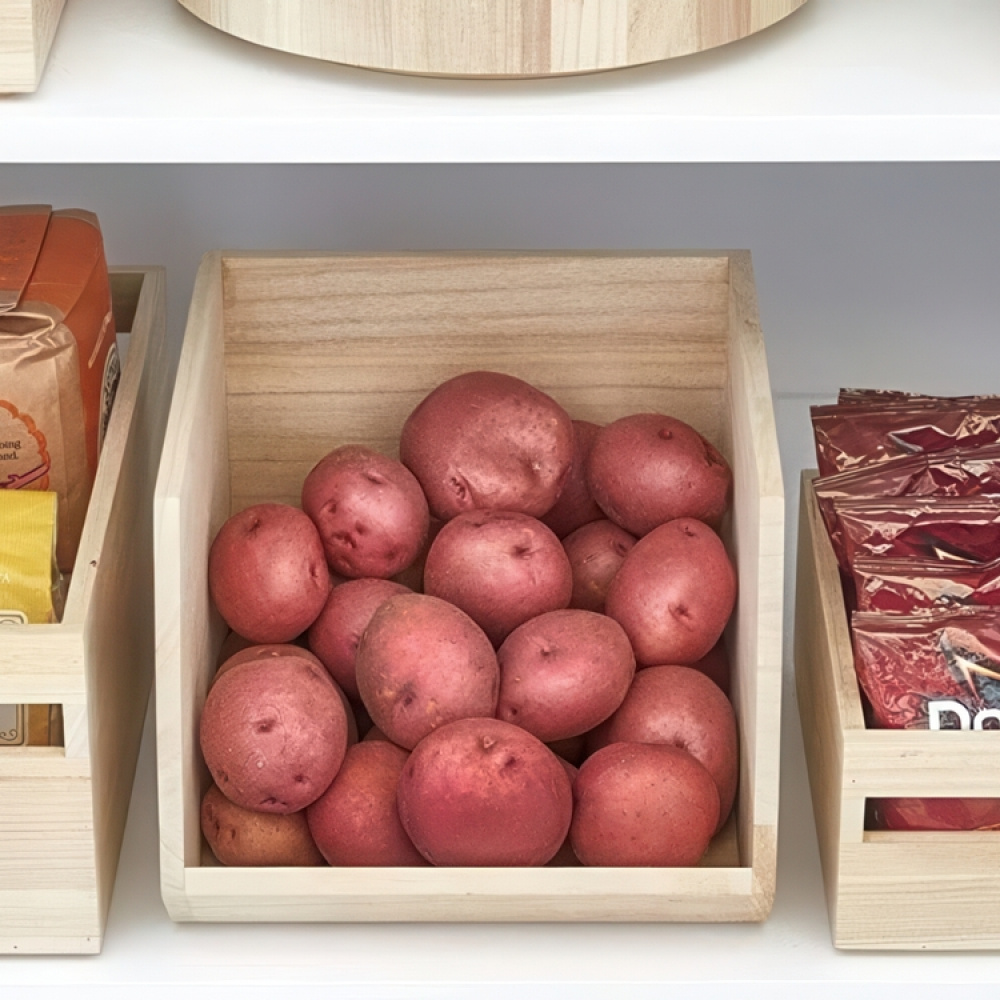 Låda med öppen front, PAULOWNIA ECO WOOD OPEN FRONT, 25,4 x 29,2 x H 21 cm, Natur i gruppen Förvaring / Köksförvaring / Förvaringsburkar hos SmartaSaker.se (41832)