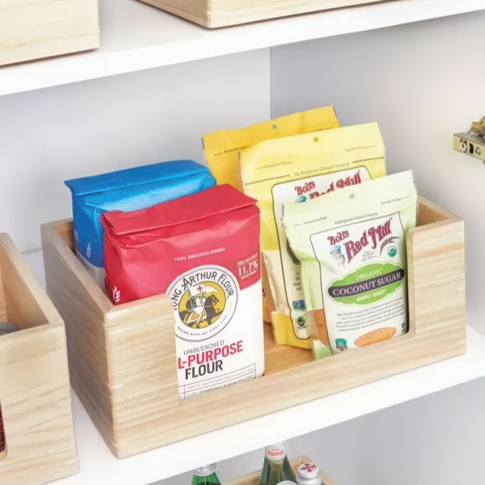 Låda med öppen front, THE HOME EDIT LARGE OPEN FRONT ECO WOOD BIN, 38,1 x 25,4 x H15,2 cm i gruppen Förvaring / Förvaringslådor hos SmartaSaker.se (41834)