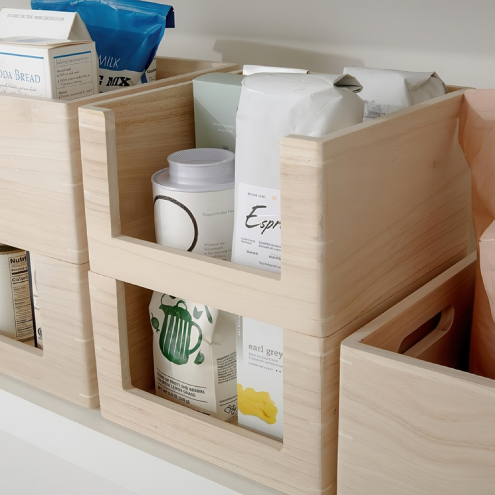 Låda med öppen front, THE HOME EDIT OPEN FRONT SMALL ECO WOOD BIN, 25,4 x 25,4 x H15,2 cm i gruppen Förvaring / Förvaringslådor hos SmartaSaker.se (41835)