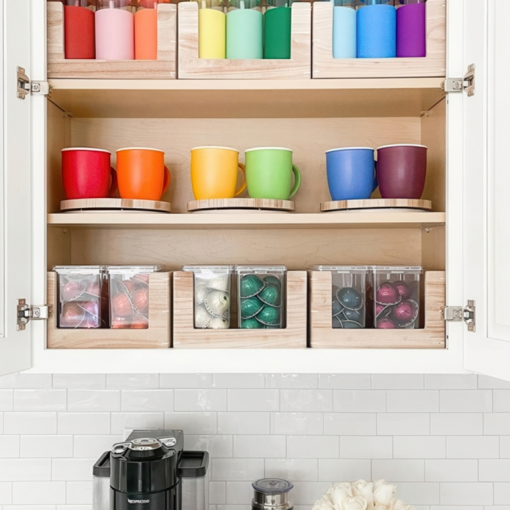 Låda med öppen front, THE HOME EDIT OPEN FRONT SMALL ECO WOOD BIN, 25,4 x 25,4 x H15,2 cm i gruppen Förvaring / Förvaringslådor hos SmartaSaker.se (41835)