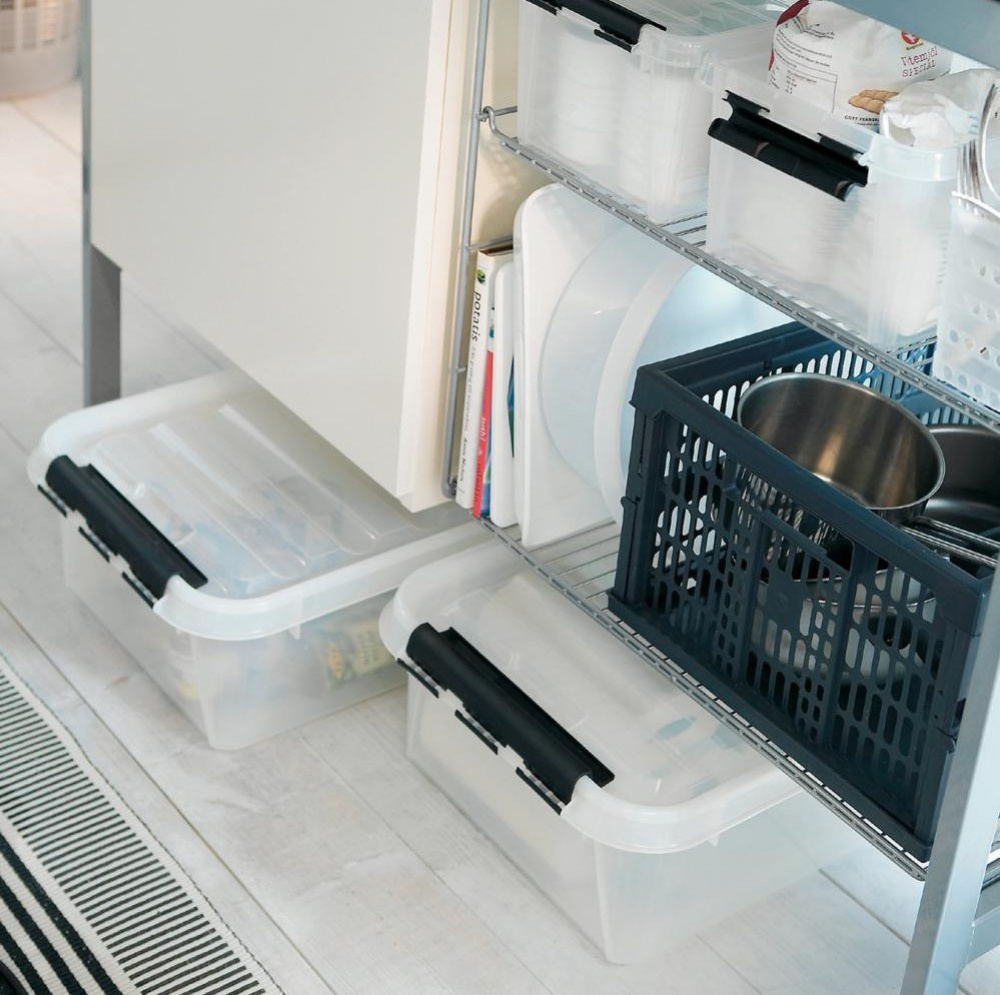 Låda Under Sängen med Hjul, SMARTSTORE 30L, CLASSIC, 72 x 40 x H19 cm, Transparent / Svart i gruppen Förvaring / Sovrumsförvaring / Under sängen-förvaring hos SmartaSaker.se (41837)