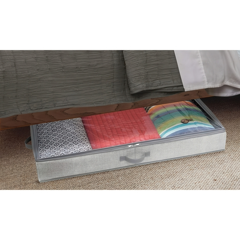 Låda under sängen, hård kant, ALDO UNDER BED, 91 x 53 x H 13 cm, Grå i gruppen Förvaring / Sovrumsförvaring / Under sängen-förvaring hos SmartaSaker.se (41841)