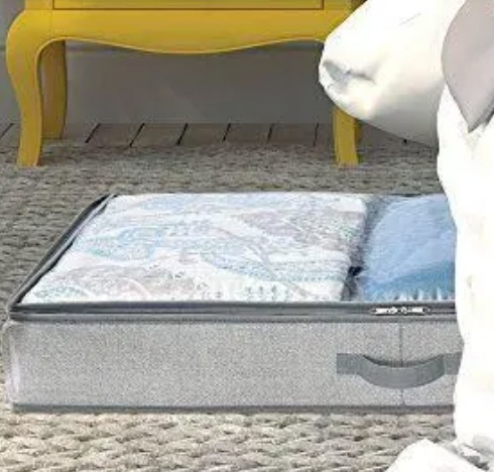 Låda under sängen, hård kant, ALDO UNDER BED, 91 x 53 x H 13 cm, Grå i gruppen Förvaring / Sovrumsförvaring / Under sängen-förvaring hos SmartaSaker.se (41841)