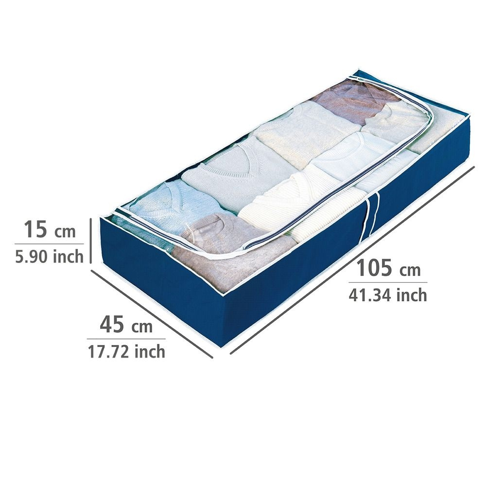 Låda under sängen, Mjuk, AIR, 105 x 45 x H 15 cm, Blå i gruppen Förvaring / Sovrumsförvaring / Under sängen-förvaring hos SmartaSaker.se (41842)