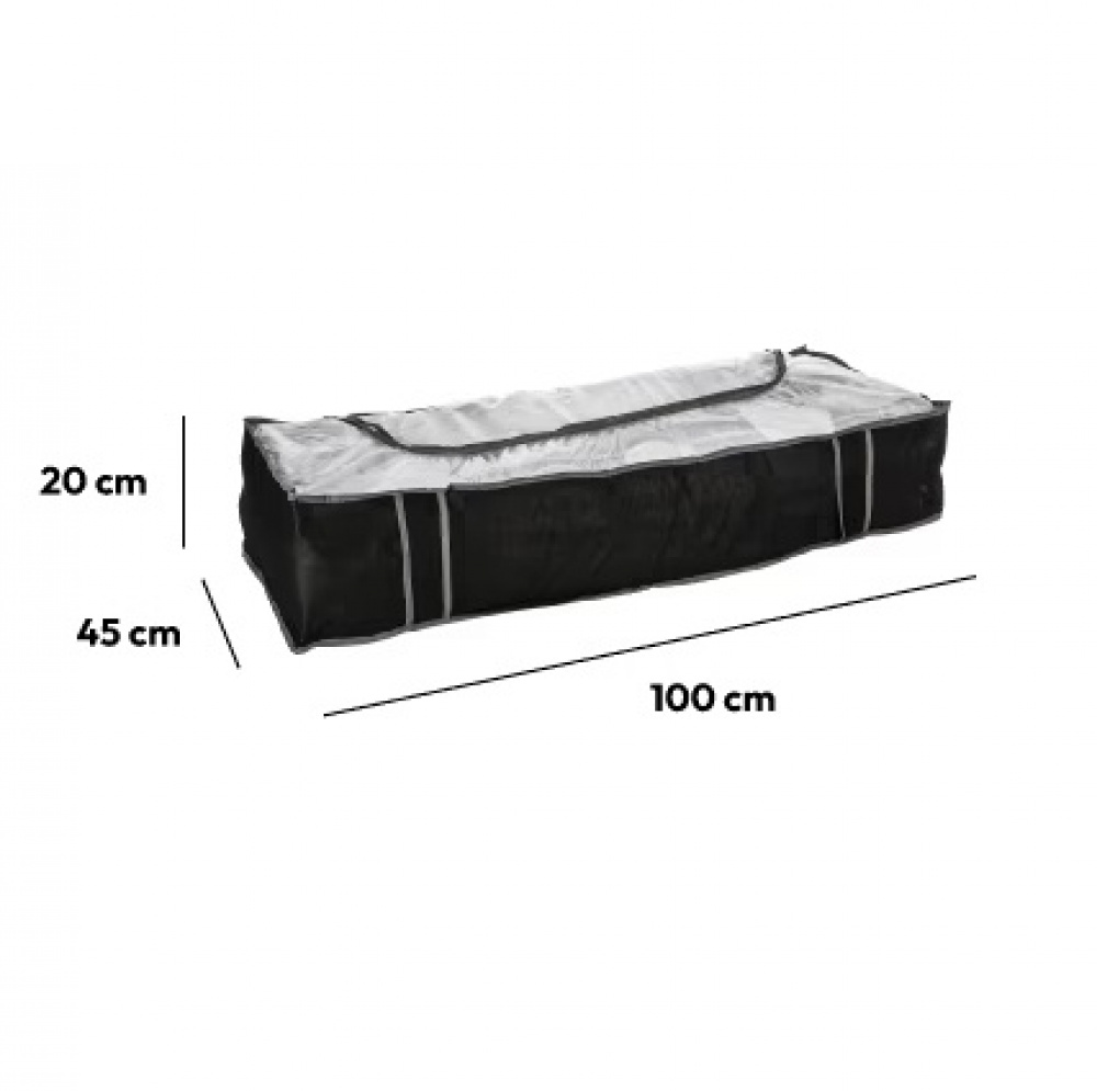Låda under sängen, Mjuk, DRESSY LARGE, 100 x 45 x H 20 cm, Svart / Klar i gruppen Förvaring / Sovrumsförvaring / Under sängen-förvaring hos SmartaSaker.se (41846)