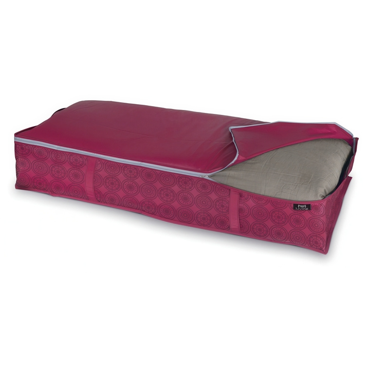 Låda under sängen, mjuk, ELLA PURPLE, 95 x 45 x H18 cm, Vinröd i gruppen Förvaring / Sovrumsförvaring / Under sängen-förvaring hos SmartaSaker.se (41847)