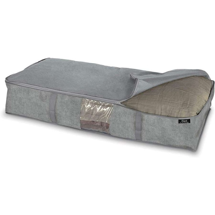 Låda under sängen, mjuk, STONE GREY, 95 x 45 x H 18 cm, Grå i gruppen Förvaring / Sovrumsförvaring / Under sängen-förvaring hos SmartaSaker.se (41854)