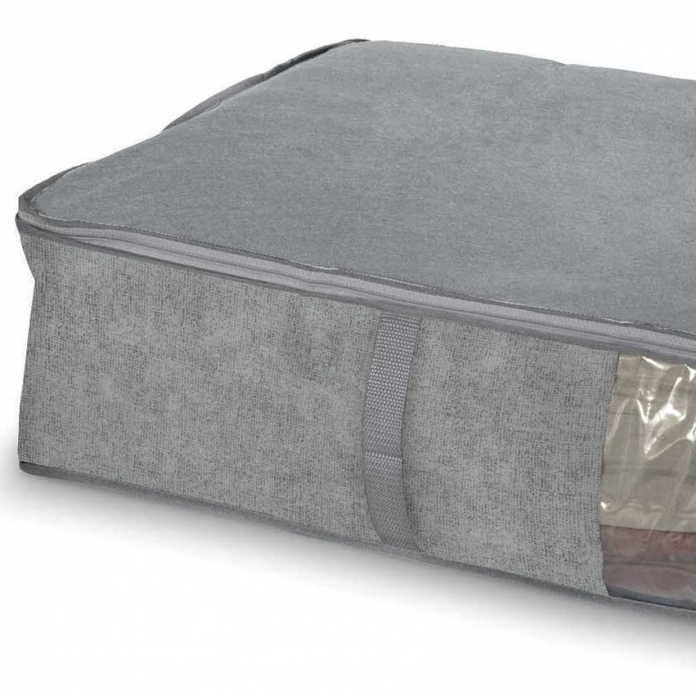 Låda under sängen, mjuk, STONE GREY, 95 x 45 x H 18 cm, Grå i gruppen Förvaring / Sovrumsförvaring / Under sängen-förvaring hos SmartaSaker.se (41854)
