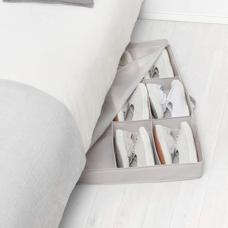 Låda under sängen. Låg, för skor, RAYEN PREMIUM, 90 x 50 x H 10,5 cm, Ljusgrå i gruppen Förvaring / Sovrumsförvaring / Under sängen-förvaring hos SmartaSaker.se (41857)