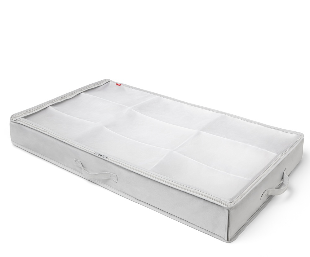 Låda under sängen. Låg, för skor, RAYEN PREMIUM, 90 x 50 x H 10,5 cm, Ljusgrå i gruppen Förvaring / Sovrumsförvaring / Under sängen-förvaring hos SmartaSaker.se (41857)