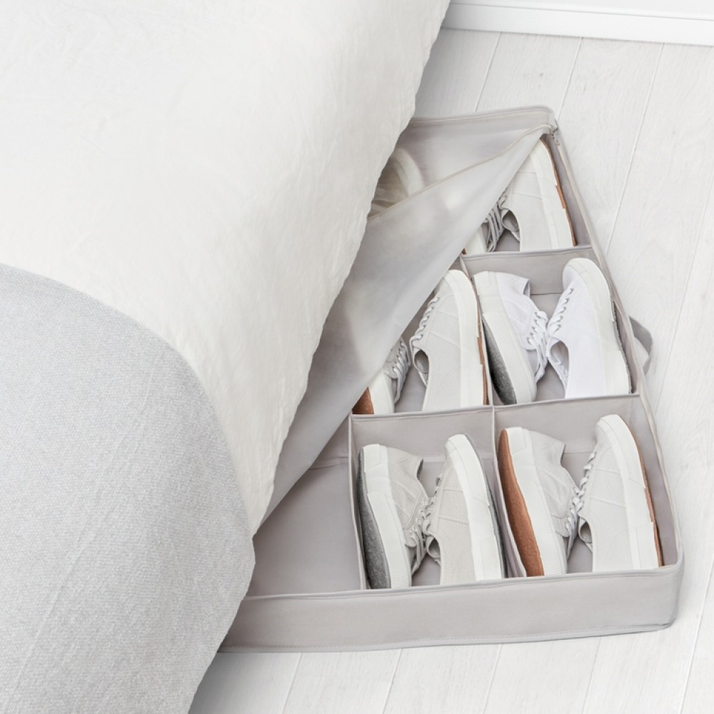 Låda under sängen. Låg, för skor, RAYEN PREMIUM, 90 x 50 x H 10,5 cm, Ljusgrå i gruppen Förvaring / Sovrumsförvaring / Under sängen-förvaring hos SmartaSaker.se (41857)