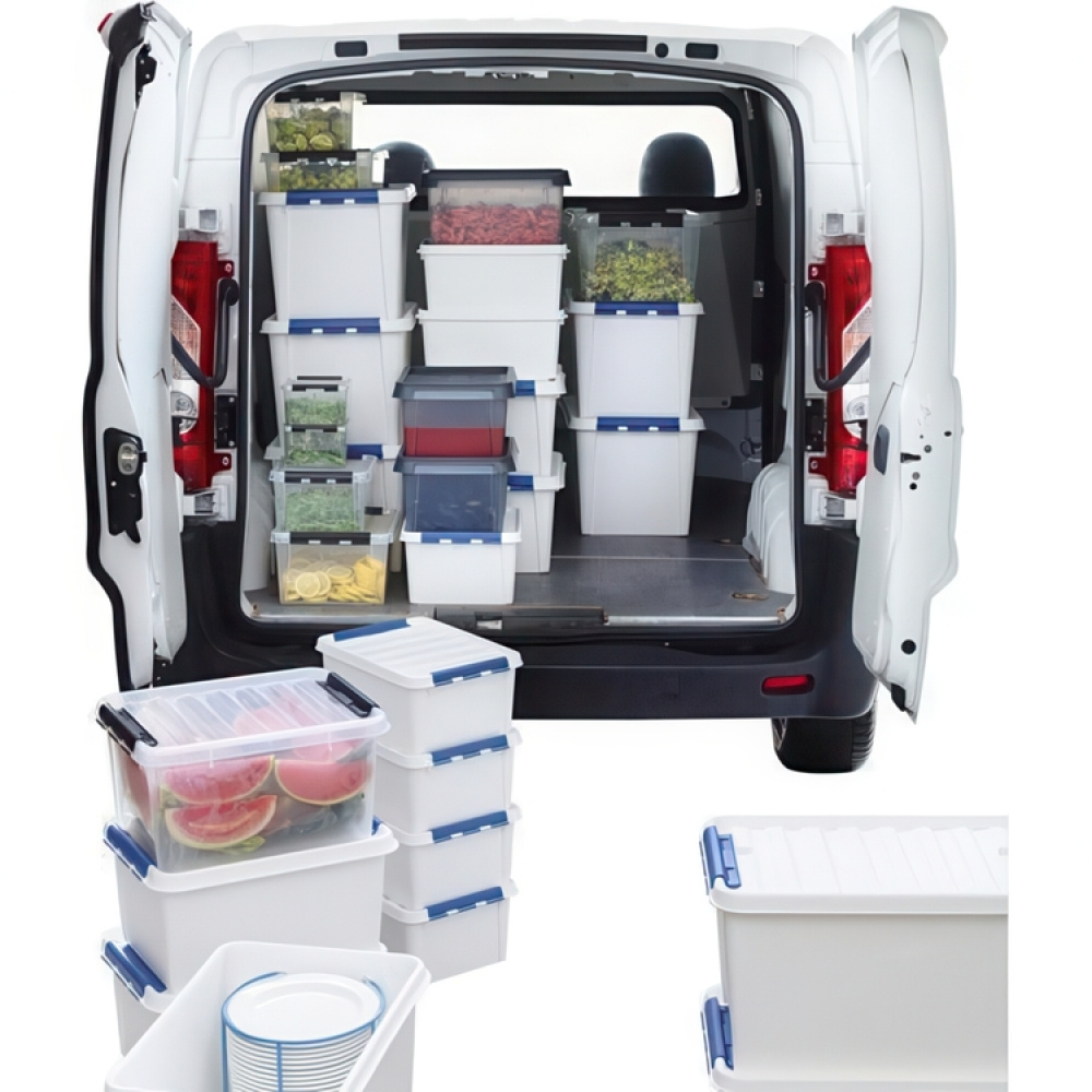 Låda, Extra Tålig, SMARTSTORE 31L PRO, 50 x 39 x H26 cm, Vit / Blå i gruppen Förvaring / Förvaringslådor / SmartStore förvaringslådor hos SmartaSaker.se (41858)