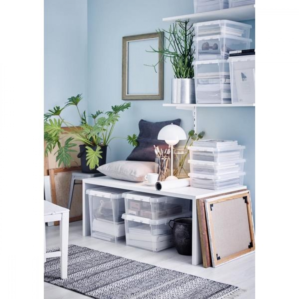Låda, SMARTSTORE 66L HOME, XL, 59 x 39 x H 43 cm, Transparent / Vit i gruppen Förvaring / Förvaringslådor / SmartStore förvaringslådor hos SmartaSaker.se (41860)
