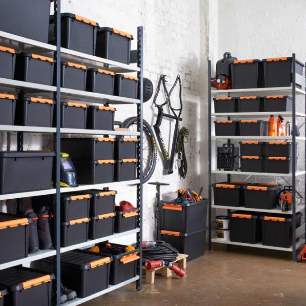 Låda, Extra Tålig, SMARTSTORE 14L PRO, 40 x 30 x H19cm, Svart / Orange i gruppen Förvaring / Köksförvaring / Förvaringslådor och burkar / SmartStore hos SmartaSaker.se (41863)