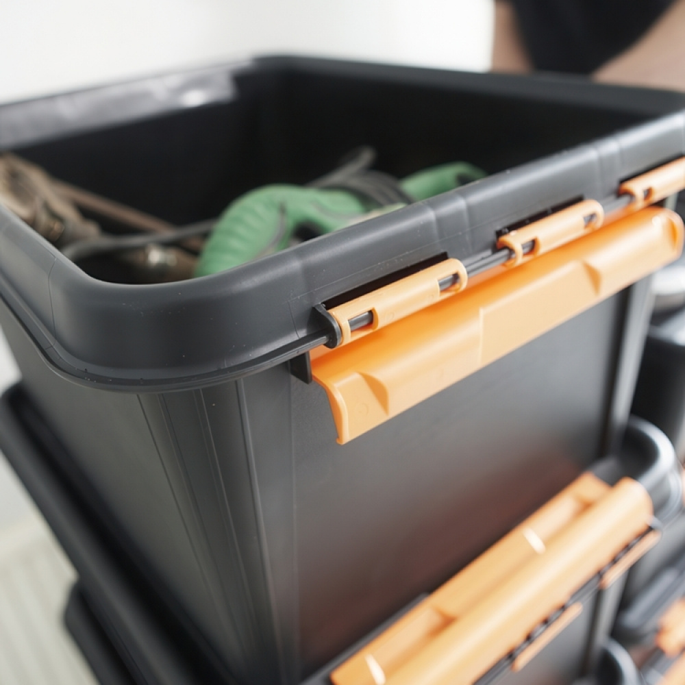 Låda, Extra Tålig, SMARTSTORE 14L PRO, 40 x 30 x H19cm, Svart / Orange i gruppen Förvaring / Populära varumärken / SmartStore hos SmartaSaker.se (41863)