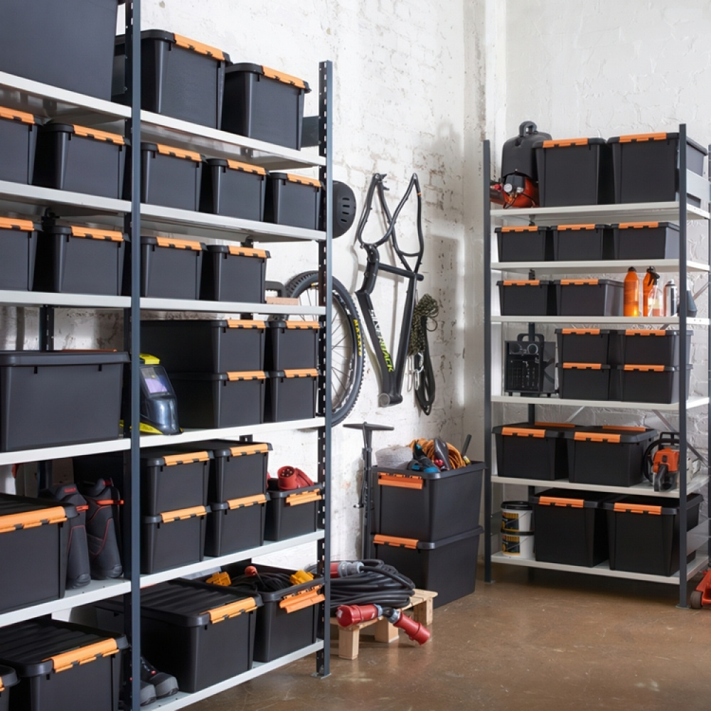Låda, Extra Tålig, SMARTSTORE 31L PRO, 50 x 39 x 26 cm, Svart / Orange i gruppen Förvaring / Populära varumärken / SmartStore hos SmartaSaker.se (41864)