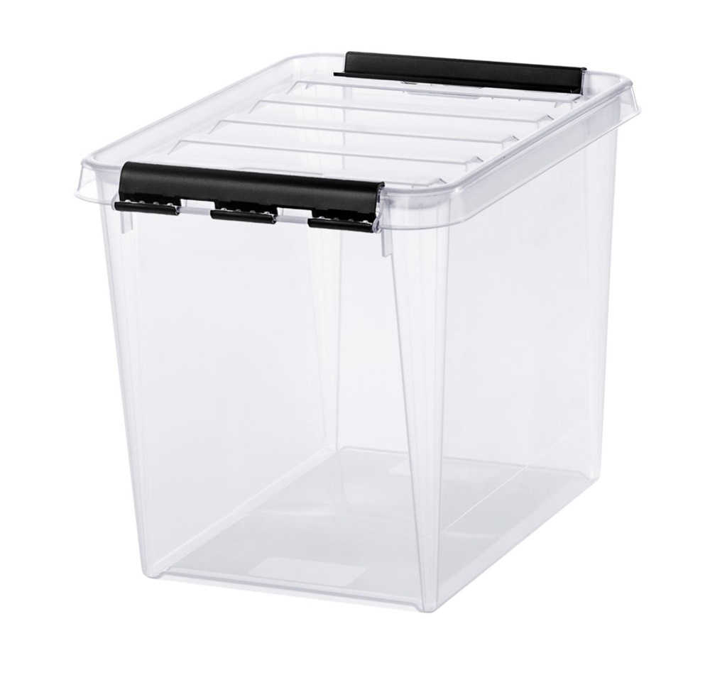 Låda, Hög, SMARTSTORE 13L, CLASSIC, 34 x 25 x H27 cm, Klar / Svart i gruppen Förvaring / Förvaringslådor / SmartStore förvaringslådor hos SmartaSaker.se (41865)