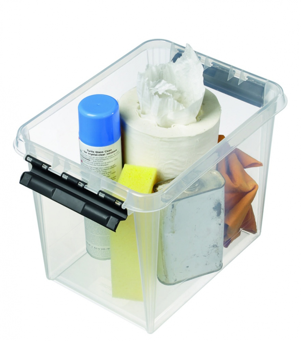 Låda, Hög, SMARTSTORE 13L, CLASSIC, 34 x 25 x H27 cm, Klar / Svart i gruppen Förvaring / Förvaringslådor / SmartStore förvaringslådor hos SmartaSaker.se (41865)