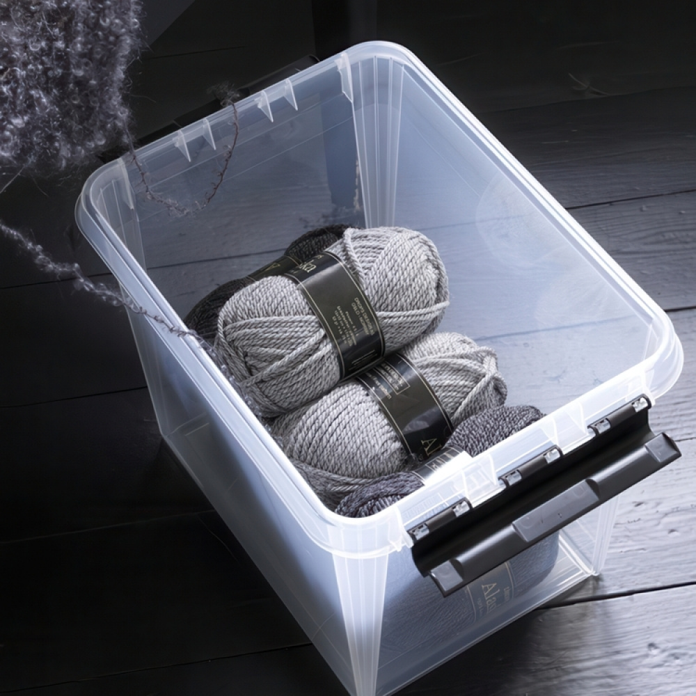 Låda, Hög, SMARTSTORE 13L, CLASSIC, 34 x 25 x H27 cm, Klar / Svart i gruppen Förvaring / Förvaringslådor / SmartStore förvaringslådor hos SmartaSaker.se (41865)