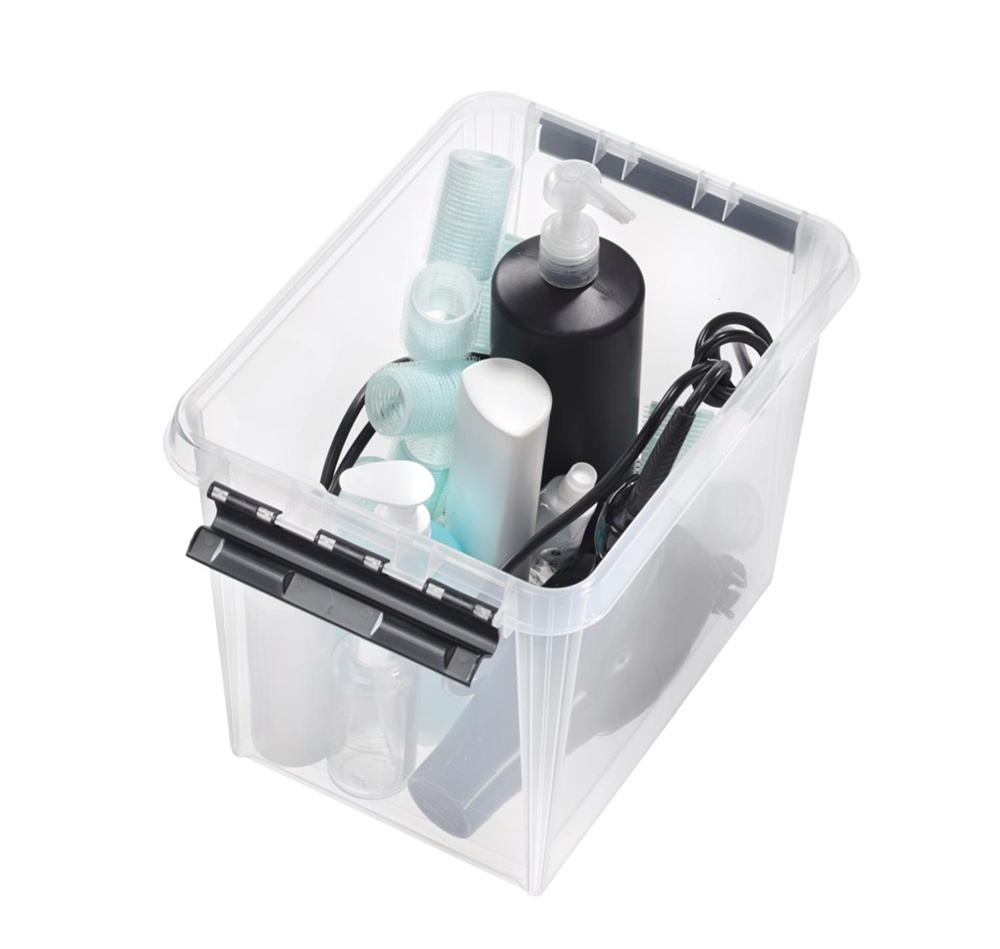 Låda, Hög, SMARTSTORE 13L, CLASSIC, 34 x 25 x H27 cm, Klar / Svart i gruppen Förvaring / Förvaringslådor / SmartStore förvaringslådor hos SmartaSaker.se (41865)