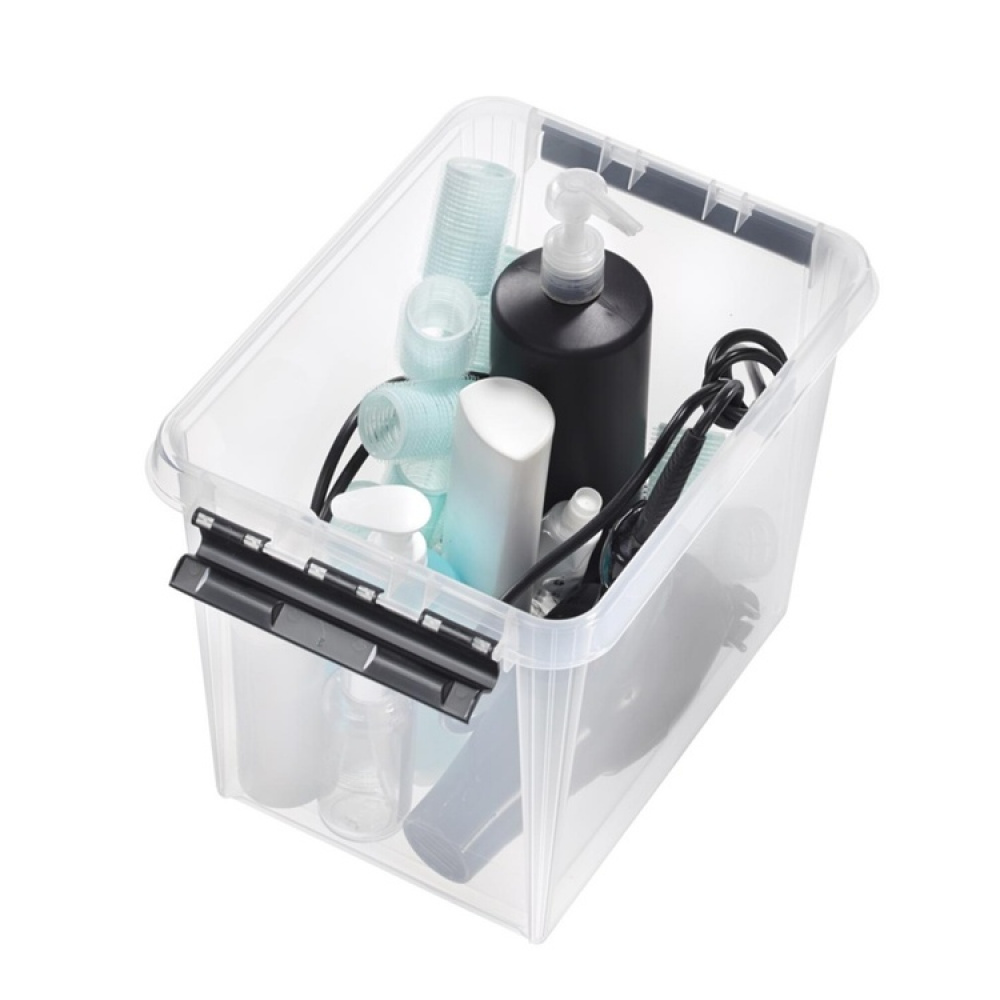 Låda, Hög, SMARTSTORE 13L, CLASSIC, 34 x 25 x H27 cm, Klar / Svart i gruppen Förvaring / Förvaringslådor / SmartStore förvaringslådor hos SmartaSaker.se (41865)