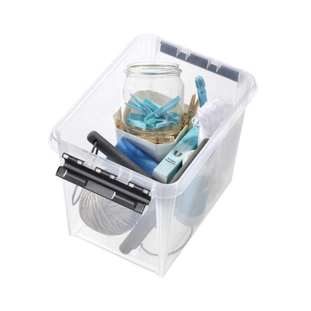 Låda, Hög, SMARTSTORE 13L, CLASSIC, 34 x 25 x H27 cm, Klar / Svart i gruppen Förvaring / Förvaringslådor / SmartStore förvaringslådor hos SmartaSaker.se (41865)