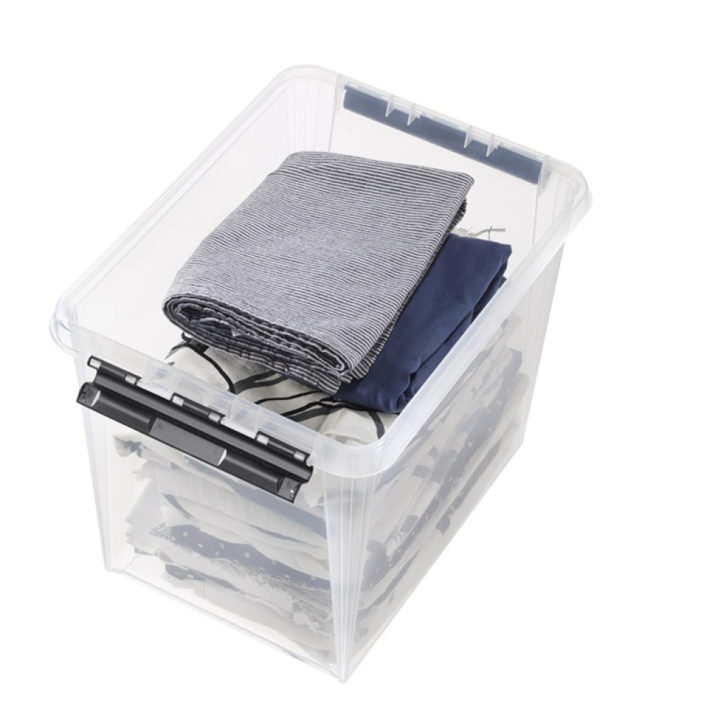 Låda, Hög, SMARTSTORE 25L, CLASSIC, 40 x 30 x H32 cm, Klar / Svart i gruppen Förvaring / Förvaringslådor hos SmartaSaker.se (41866)