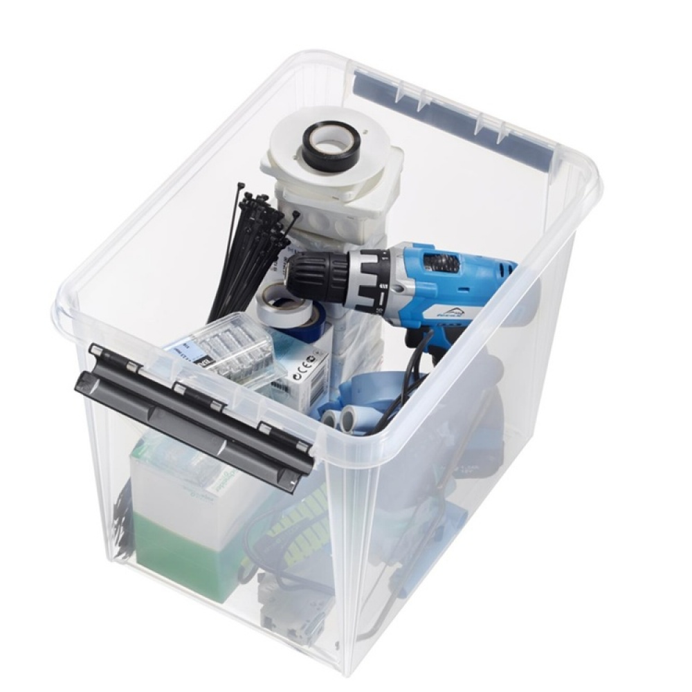 Låda, Hög, SMARTSTORE 25L, CLASSIC, 40 x 30 x H32 cm, Klar / Svart i gruppen Förvaring / Förvaringslådor hos SmartaSaker.se (41866)