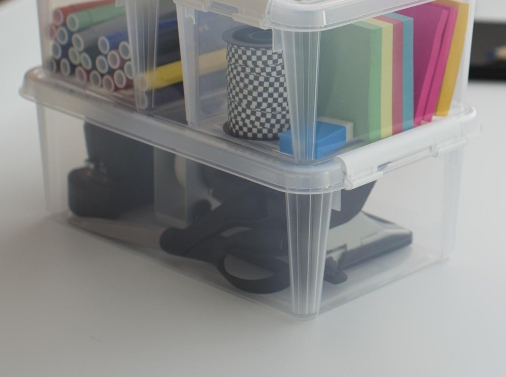 Låda, Liten, SMARTSTORE 4L HOME, 30 x 19 x H11cm, Klar / Vit i gruppen Förvaring / Förvaringslådor / SmartStore förvaringslådor hos SmartaSaker.se (41868)
