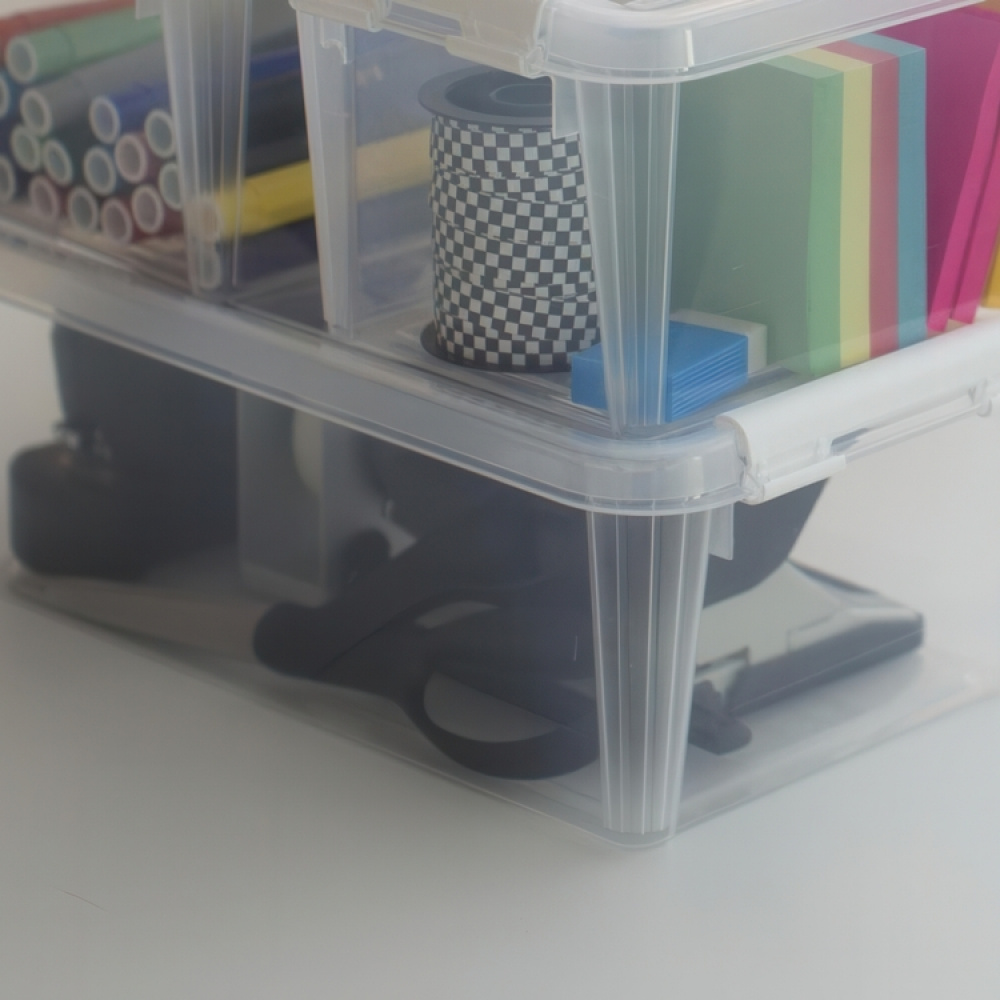 Låda, Liten, SMARTSTORE 4L HOME, 30 x 19 x H11cm, Klar / Vit i gruppen Förvaring / Förvaringslådor / SmartStore förvaringslådor hos SmartaSaker.se (41868)