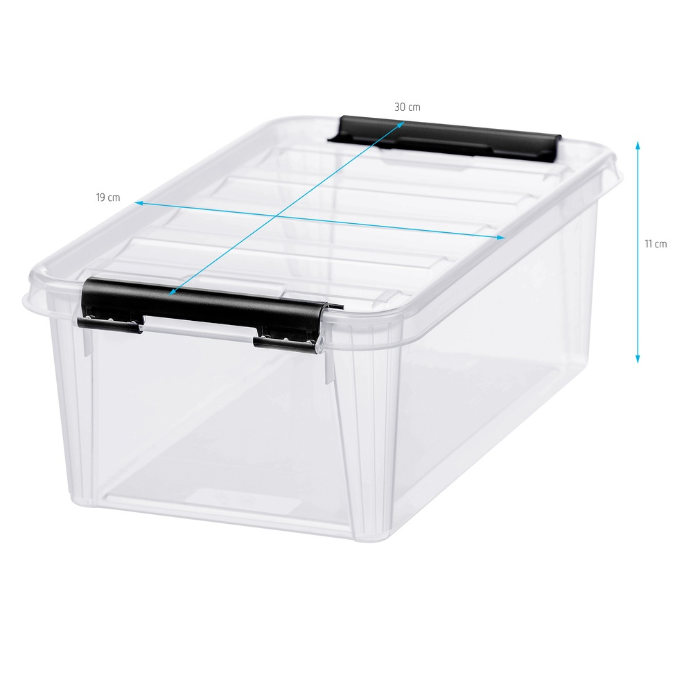 Låda, Liten, SMARTSTORE 4L, CLASSIC, 30 x 19 x H11cm, Klar / Svart i gruppen Förvaring / Förvaringslådor / SmartStore förvaringslådor hos SmartaSaker.se (41869)