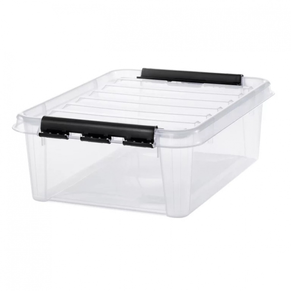 Låda, Låg, SMARTSTORE 20L, CLASSIC, 50 x 39 x H 18 cm, Transparent / Svart i gruppen Förvaring / Förvaringslådor hos SmartaSaker.se (41870)