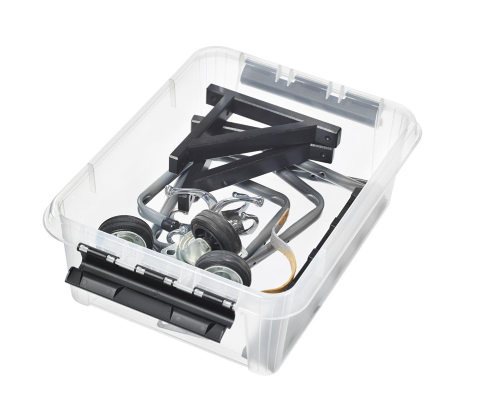 Låda, Låg, SMARTSTORE 20L, CLASSIC, 50 x 39 x H 18 cm, Transparent / Svart i gruppen Förvaring / Förvaringslådor hos SmartaSaker.se (41870)