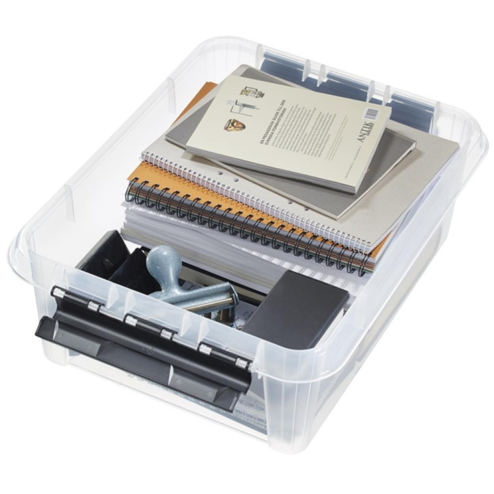 Låda, Låg, SMARTSTORE 20L, CLASSIC, 50 x 39 x H 18 cm, Transparent / Svart i gruppen Förvaring / Förvaringslådor hos SmartaSaker.se (41870)