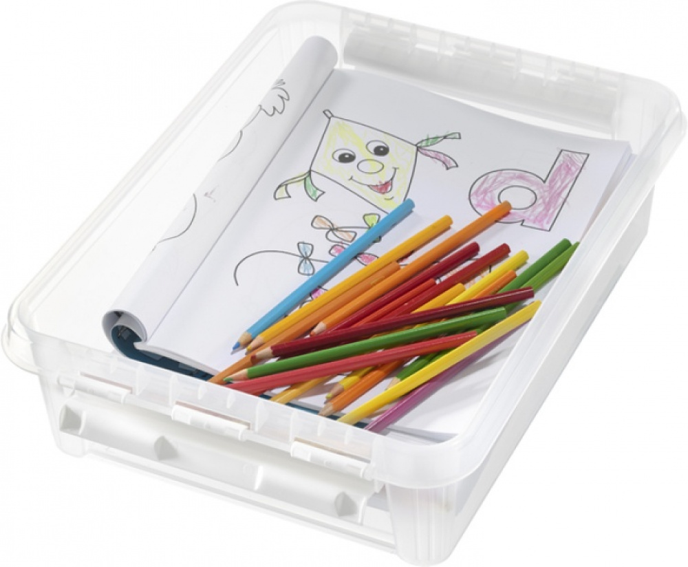 Låda, låg, SMARTSTORE 7,5L HOME, 40 x 30 x H11 cm, Klar / Vit i gruppen Förvaring / Förvaringslådor / SmartStore förvaringslådor hos SmartaSaker.se (41871)