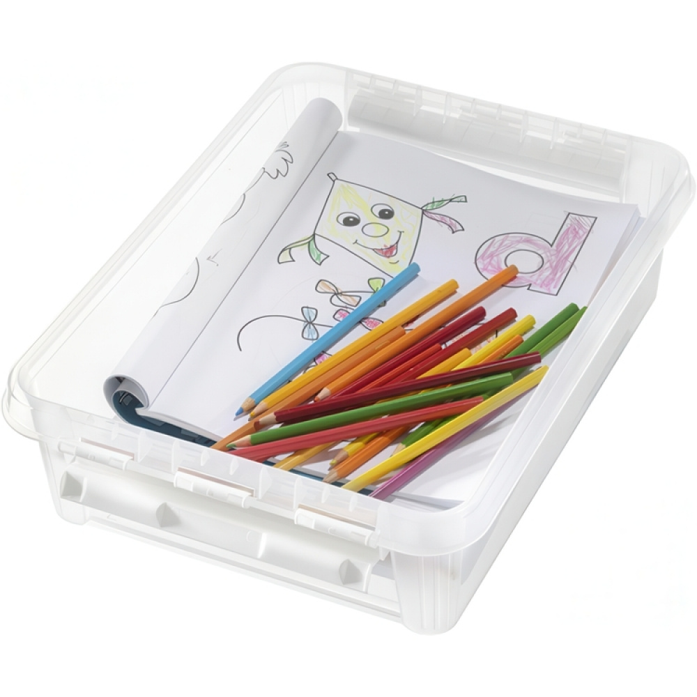 Låda, låg, SMARTSTORE 7,5L HOME, 40 x 30 x H11 cm, Klar / Vit i gruppen Förvaring / Förvaringslådor / SmartStore förvaringslådor hos SmartaSaker.se (41871)