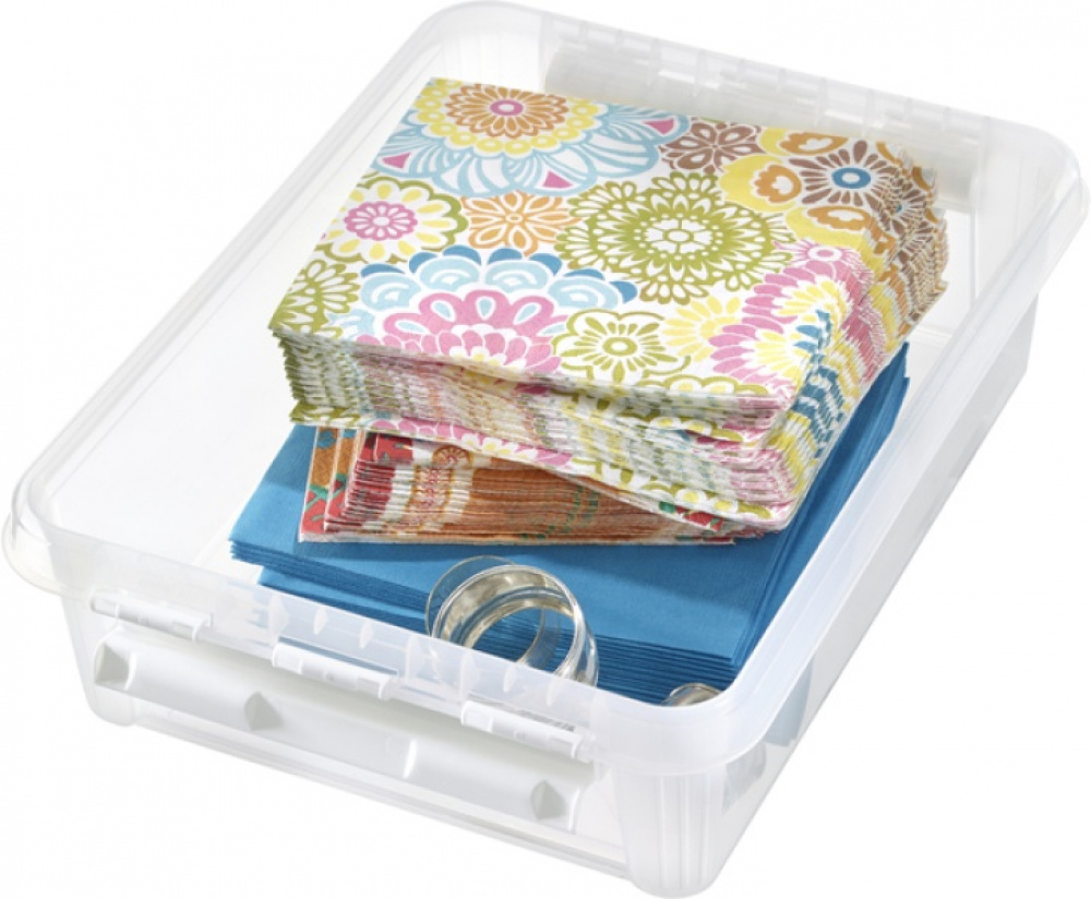 Låda, låg, SMARTSTORE 7,5L HOME, 40 x 30 x H11 cm, Klar / Vit i gruppen Förvaring / Förvaringslådor / SmartStore förvaringslådor hos SmartaSaker.se (41871)