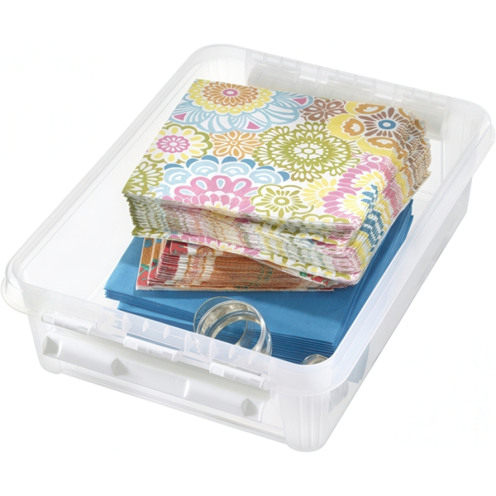Låda, låg, SMARTSTORE 7,5L HOME, 40 x 30 x H11 cm, Klar / Vit i gruppen Förvaring / Förvaringslådor / SmartStore förvaringslådor hos SmartaSaker.se (41871)