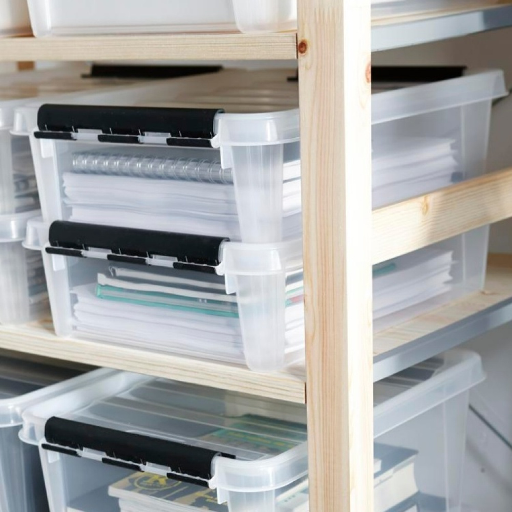 Låda, låg, SMARTSTORE 7,5L, CLASSIC, 40 x 30 x H11 cm, Klar / Svart i gruppen Förvaring / Förvaringslådor / SmartStore förvaringslådor hos SmartaSaker.se (41872)