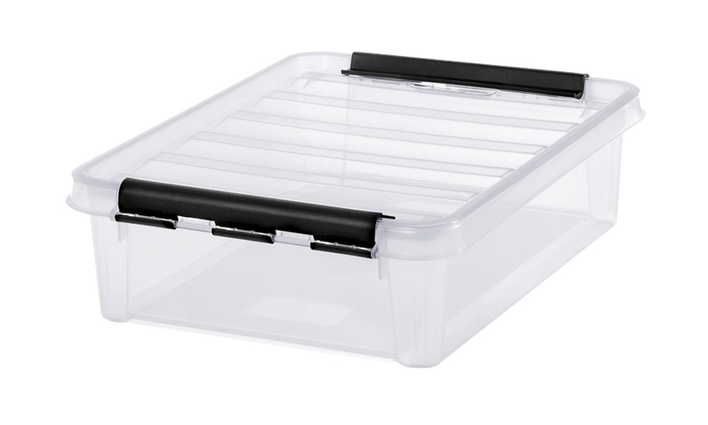 Låda, låg, SMARTSTORE 7,5L, CLASSIC, 40 x 30 x H11 cm, Klar / Svart i gruppen Förvaring / Förvaringslådor / SmartStore förvaringslådor hos SmartaSaker.se (41872)