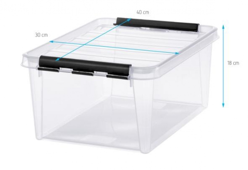 Låda, SMARTSTORE 14 L, CLASSIC, 40 x 30 x H18 cm, Klar / Svart i gruppen Förvaring / Förvaringslådor / SmartStore förvaringslådor hos SmartaSaker.se (41875)