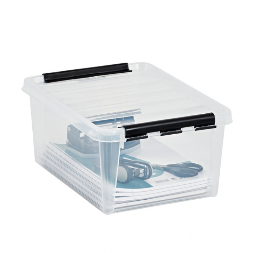 Låda, SMARTSTORE 14 L, CLASSIC, 40 x 30 x H18 cm, Klar / Svart i gruppen Förvaring / Förvaringslådor / SmartStore förvaringslådor hos SmartaSaker.se (41875)