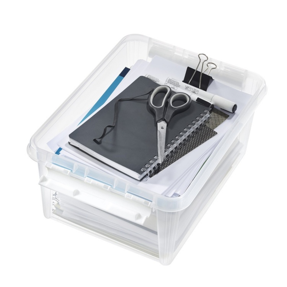 Låda, SMARTSTORE 14L HOME, 40 x 30 x H18 cm, Klar / Vit i gruppen Förvaring / Förvaringslådor / SmartStore förvaringslådor hos SmartaSaker.se (41876)